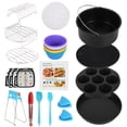 thumbnail image 3 of Muyoka Accesorios para freidora de aire de 7 pulgadas, juego de 130 piezas con libro de recetas, revestimiento antiadherente compatible con freidoras de aire de m谩s de 3,2 litros, Philips, Cosori, To, 3 of 6