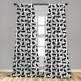thumbnail image 5 of Ambesonne Cat Curtains, Black Silhouettes Friendly, Pair of 28"x63", Black White, 5 of 5