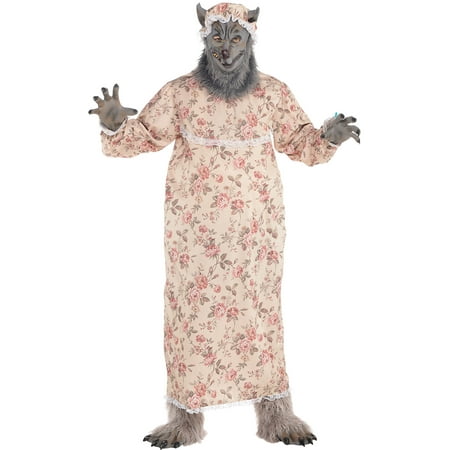 Grandma Wolf Costume for Adults, Plus Size, Includes Nightgown and a Mask