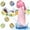 Pink, variant on Clear Scented Water Bottle with 7 Flavor Pods - 650ml BPA-Free Tritan Sports Bottle, Leakproof Fruit Aroma Cup for Fitness, Gym & Outdoor (Purple)