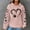 Pink, variant on Qulqfy Womens Graphic Tops Trendy Green Waffle Knit Heart Hooded Shirts Spring Long Sleeve Fall Shirts Going Out Tops for Women L