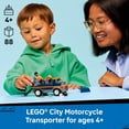 thumbnail image 4 of LEGO City Motorcycle Transporter Building Toy for Boys & Girls - Pretend Play Set for Preschool Kids, Ages 4+ - Flatbed Truck Toy W/2 Toy Motorcycles & 2 Minifigures - Gift Idea for Birthdays - 60491, 4 of 8