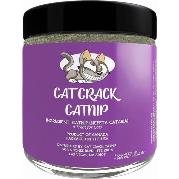 Cat Crack Catnip, Zoomie-Inducing Cat Nip For Cats, North American Made & 100% Natural, Safe & Non-Addictive Catnip Treats for Supplement Catnip Toys, Cat Supplies, & Catnip Spray (1 Cup)