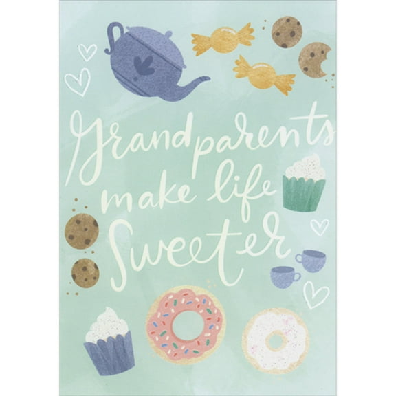 Designer Greetings Teapot and Assorted Sweets: Make Life Sweeter Grandparents Day Card