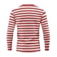 thumbnail image 4 of Ceisia Men's Spring Fall Casual Regular Fit Crew Neck Long Sleeve T-Shirt Multi-Color Striped Cotton-Like Jersey Stretch Fabric Wine L Gifts, 4 of 6