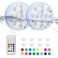 thumbnail image 1 of Lámpara LED sumergible Luces, Luces LED para Piscina a Prueba de Agua con Control Remoto (RF), 16 Colores, Luces LED RGB para Acuario, Piscina y Decoración de Fiestas (2 uds.) -, 1 of 3