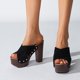 thumbnail image 5 of Sandalias de mujer Suede Super High Chunky Heel Sexy Summer Beach Casual Zapatos sólidos Wmkox8yii ytu1636, 5 of 8