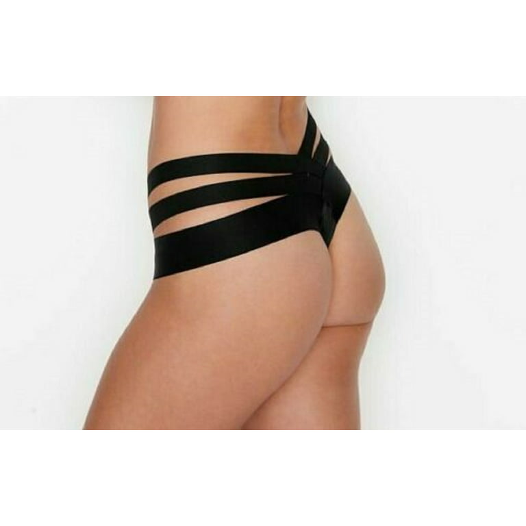 Victoria's Secret Very Sexy Banded Strappy Cheeky Panty Black Size Small  NWT 