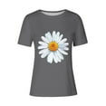 thumbnail image 4 of HAPIMO Women' Plus Size Bsaic Tees Crew Neck Tees Flower Graphic Casual Loose Fashion Clothes Summer Tops for Women Elegant Blouses Dressy Tunic Gray XL, 4 of 4