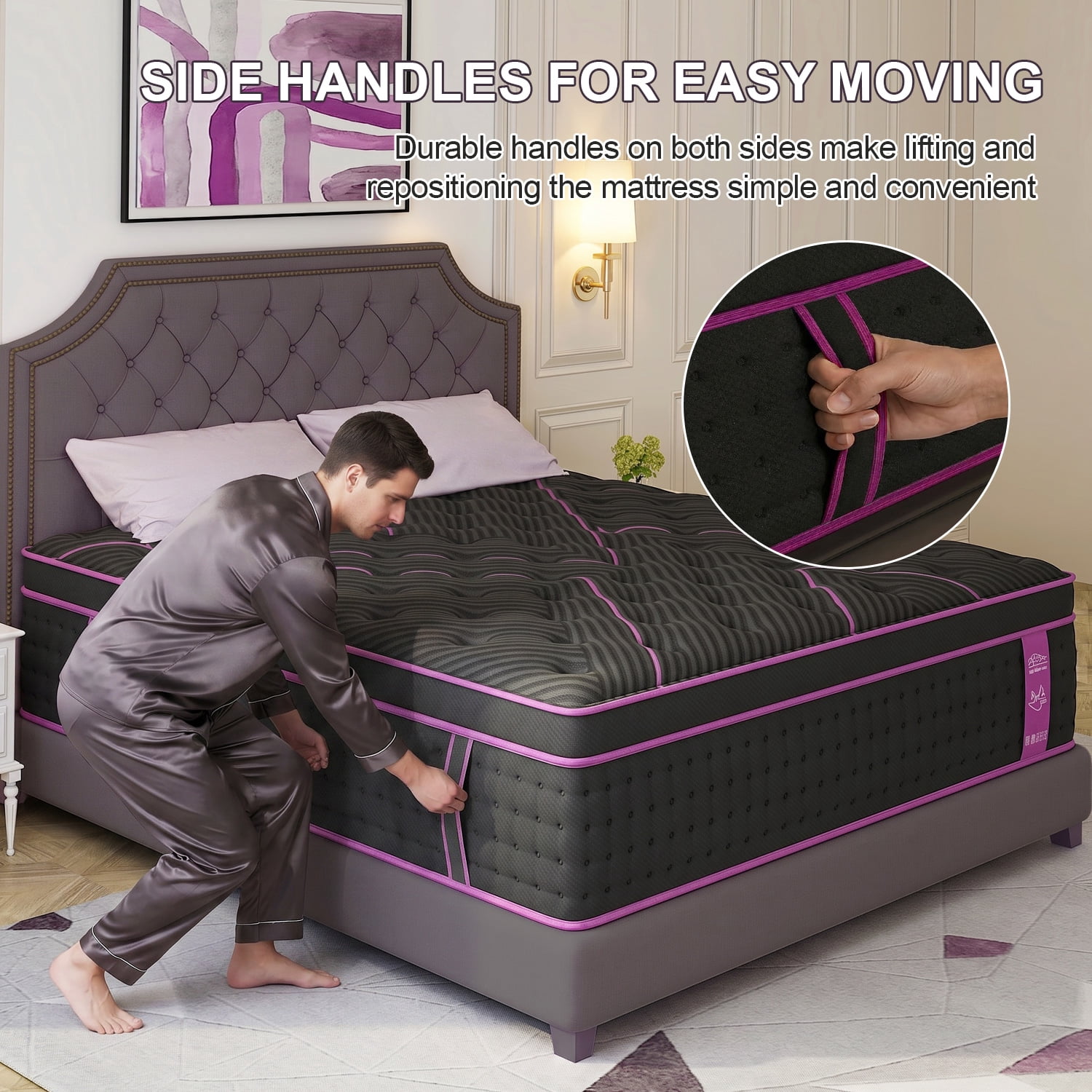 Skyhedon King Size Mattress 12inch Hybrid Mattress Medium Firm Gel Memory Foam Pocket Innerspring For Pressure Relief Motion Isolation,Adult