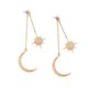 thumbnail image 2 of Pendientes colgantes largos para mujeres y niñas, joyería de moda, lindo colgante dorado y plateado, pendiente de sol con estrellas de luna mejorados brillar  Electrónica, 2 of 5