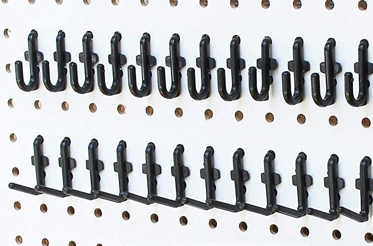 Plastic Black L Style Pegboard Hook Kit PEGBOARD NOT INCLUDED 12 Pack 