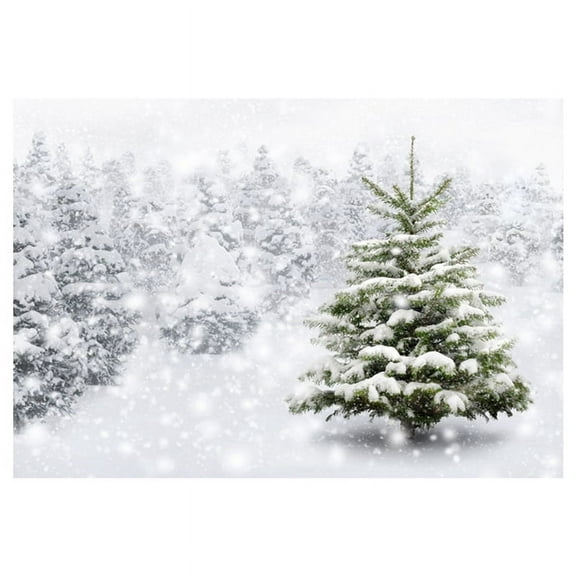 210X150Cm Winter Snow Background Cloth Snowflake Christmas Tree Glitter White Photography Backdrops, F