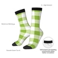 thumbnail image 4 of Fuzoiu White Green Plaid Print Athletic Crew Socks for Men & Women,Casual Crew Socks,Above Ankle Crew Socks for Business, Casual, 4 of 6