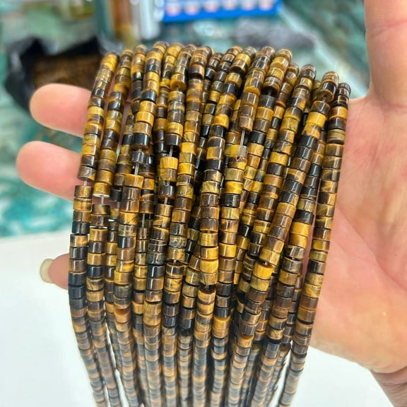 Natural Gemstone Column Spacer Beads – 2x4mm & 3x6mm Round Tube/Barrel Accent Beads for DIY Bracelet, Necklace, and Jewelry Making Supplies (1 Strand)