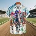 thumbnail image 4 of Cllios Men's Hawaiian Shirts Big and Tall Horse Print Beach Tops Loose Fit Cuban Collared Short Sleeve T-shirts Cotton Button Down Bowling Shirts S-5XL, 4 of 6