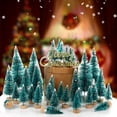 thumbnail image 1 of 45 PCS Artificial Mini Christmas Trees  Bottle Brush Trees Christmas Village Trees with Wood Base  Small Sisal Tree for Tabletop Christmas Decor Holiday Winter Christmas Table Decorations, 1 of 9