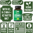 thumbnail image 3 of Vitamin K with Whole Food Blend of 25+ Vegetables and Fruits for Max Absorption. Vegan Capsules Supplement. Vitamins K1, K-2 MK4 + K2 Natto MK7. Alternative to Drops, Gummies. VIT K with K 2 and MK-7, 3 of 7