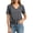 A655 Gray, variant on Womens Short Sleeve V Neck Button Down Shirts Front Tie Knot Summer Tops Casual Loose Fit Plain Blouses Basic Lightweight Tee Soft Breathable Fashion Apparel Clothing