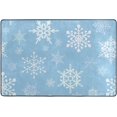 thumbnail image 4 of SKYSONIC Snowflakes Christmas Non-Slip Area Rug, Blue Background Floor Carpet Comfort Floor Mats Decor for Indoor Front Porch Living Room Bedroom Kitchen, 36"x24", 4 of 5