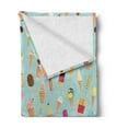 thumbnail image 2 of Ice Cream Soft Flannel Fleece Throw Blanket, Mix Yummy Dessert Chocolate and Fruit Flavor Toppings Cones Illustration, Cozy Plush for Indoor and Outdoor Use, 50" x 60", Multicolor, by Ambesonne, 2 of 5