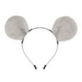 thumbnail image 3 of Mouse Serre-Tête Oreilles Déguisement Peluche Coiffe pour Mascarade Jeu de Rôle Vacances Gris, 3 of 10