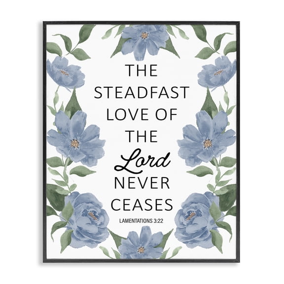 Stupell Industries Farmhouse Steadfast Love Of The Lord Black Framed Giclee Art, 11 x 14, by Lucille Price