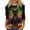 04#Black, variant on Halloween Shirts for Women 2026 Novelty Funny Witch Pumpkin Ghost Skull Print Gothic Tshirts 3/4 Sleeve Crewneck Tops