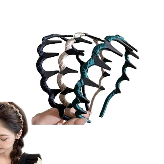 Probabledy Retro High Skull Pearl Headband, Basicallyt/Samewith/Watchatest/Evaliuate Fashion Hair Accessories Braid Tool Non Slip Hairband (3PC-1)