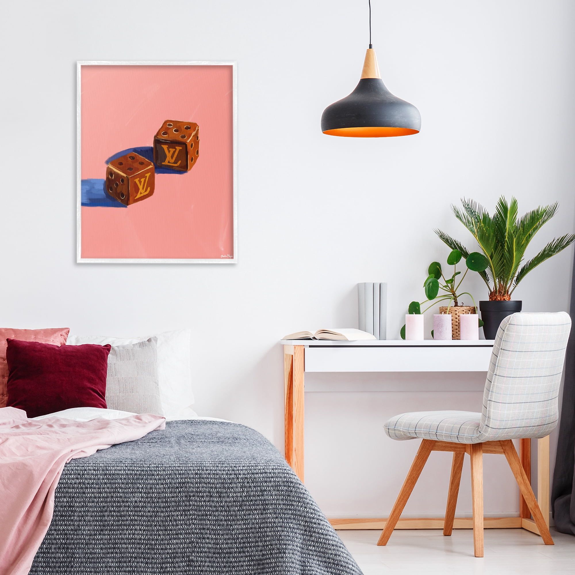 Stupell Industries Fashion Brand Dice White Framed Giclee Art, design by Amelia Noyes