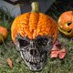 thumbnail image 4 of Adornos de escritorio de calavera de calabaza malvada de Halloween para jardín al aire libre (estilo A), 4 of 6