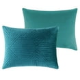 thumbnail image 6 of Barefoot Bungalow Riviera Velvet 3-Piece Plush Teal Quilt Bedding Sets, Queen, 6 of 10