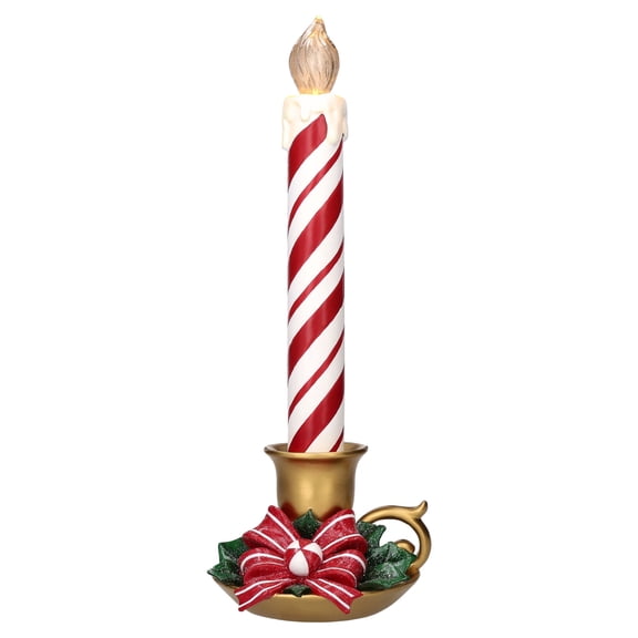 Light-Up Striped Flameless Candle Christmas Decoration, Multicolor, 17.3", by Holiday Time