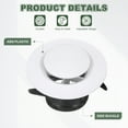 thumbnail image 3 of Uxcell 3 Inch Round Air Vent Cover, 6Pcs ABS Adjustable Soffit Vents, White, 3 of 7