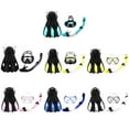 thumbnail image 4 of Snorkeling Set: Adjustable Mask, Dry Top Snorkel & Fins For Ultimate Comfort! Green S/M, 4 of 10