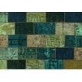 thumbnail image 1 of Ahgly Company Machine Washable Indoor Rectangle Patchwork Turquoise Blue Transitional Area Rugs, 8' x 10', 1 of 4