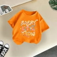 thumbnail image 4 of Curuila Kid Girls Tops Letter Print Crew Neck Short Sleeve Tee Summer Casual Loose T Shirt Orange Size 12-14 Years, 4 of 4