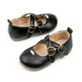 thumbnail image 6 of Ccpelsie Toddler Girls Dress Shoes Mary Jane Ballet Flats, Flower Girl Shoes with Rhinestone, Toddler Mary Jane Flats(Black,8), 6 of 9