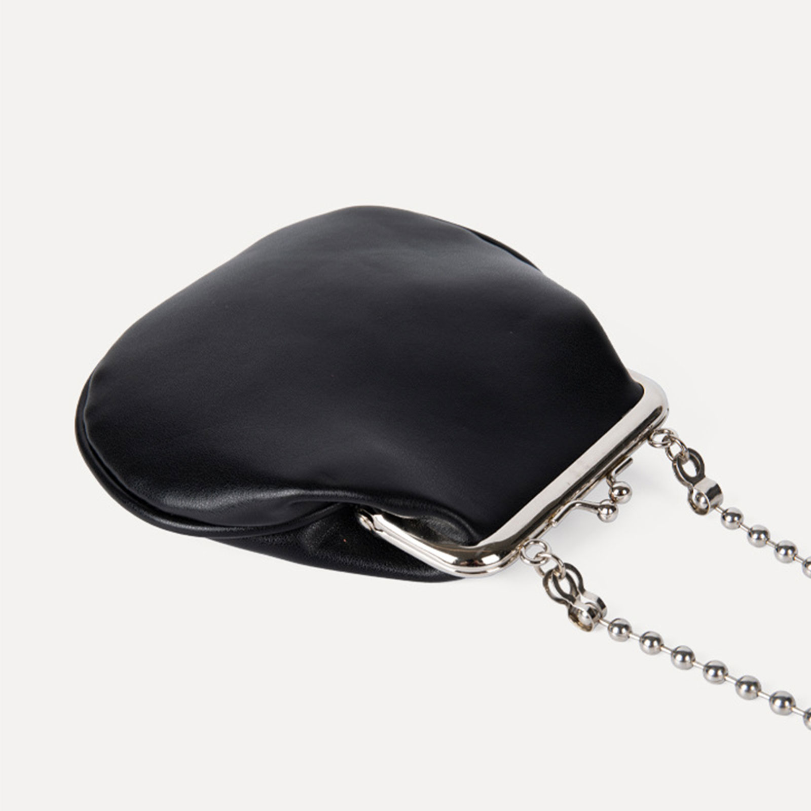 Trendy PU Leather Chain Strap Shoulder Purse Compact Evening Bag With Kiss Lock Closure For Stylish Party Handbag
