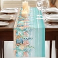thumbnail image 3 of Table Runners 108 Inches Long Dress Scarves, Coastal Beach Farmhouse Coffee/Dining/Kitchen Table Runner for Living Room, Ocean Wave Summer Sea Starfish Coral Teal Beige 13x108 Inch, 3 of 9