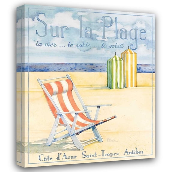 Paul Brent 26x32 Gallery Wrapped Canvas Wall Art Titled - Sur la Plage