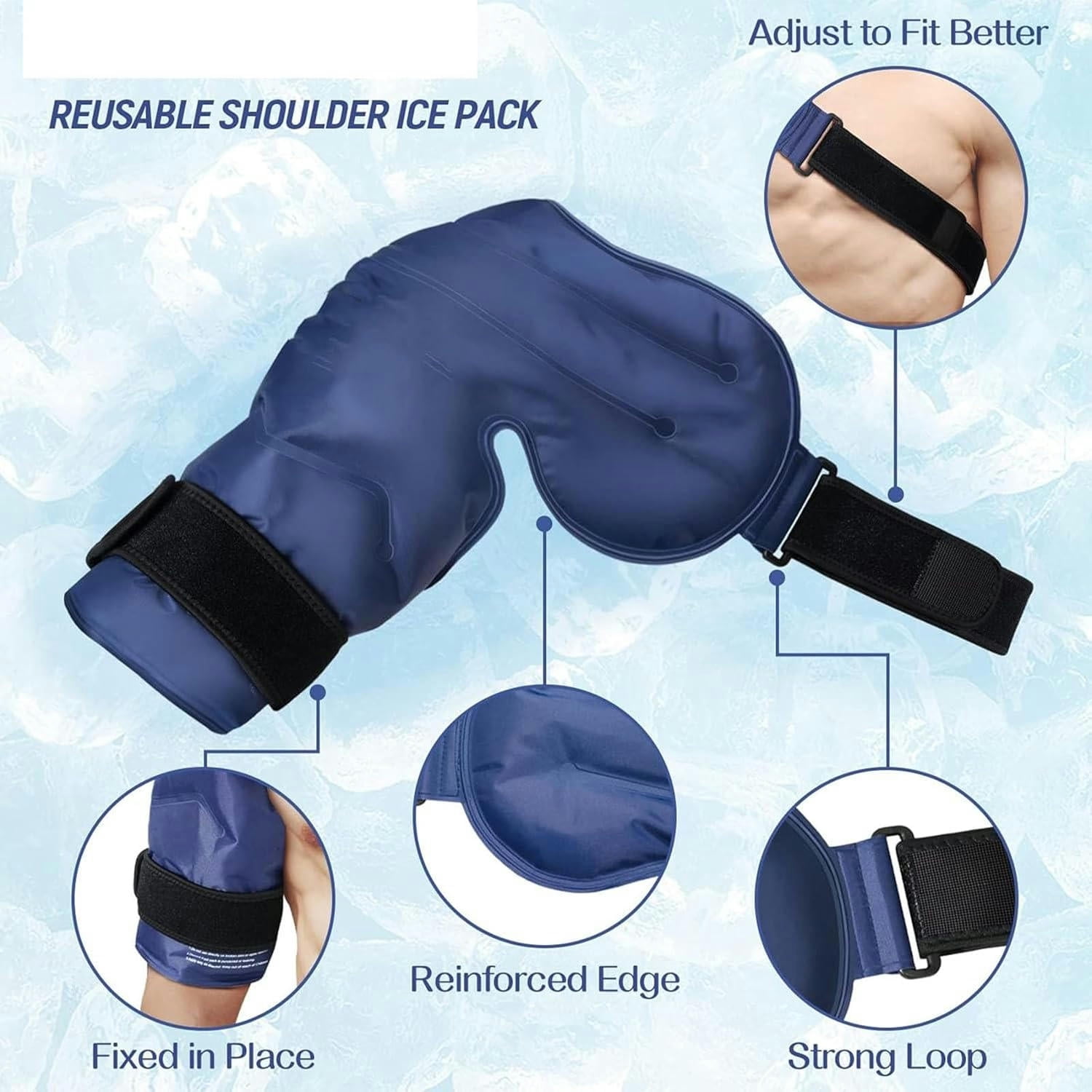 GXCZ Ice Pack Rotator Cuff, Shoulder Ice Pack for Shoulder Rotator Cuff Hot Cold Therapy Shoulder Support Ice Wrap Shoulder Pain Relief Reusable Large Gel Ice Packs for Shoulder Injuries