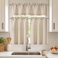 thumbnail image 2 of Chyhomenyc Linen Valance for Windows, Light Filtering Faux Linen Textured Decorative，Rod Pocket Cafe Small Short Window Valance for Kitchen Bathroom Laundry Basement, 60Wx14L inch, 1 Piece, 2 of 7