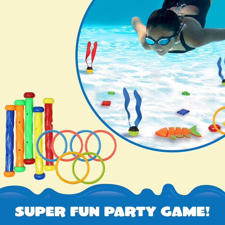 Pool Diving Balls 4-Pack | Underwater Retrieval Game For Kids, Bath & Swimming Pool Toys