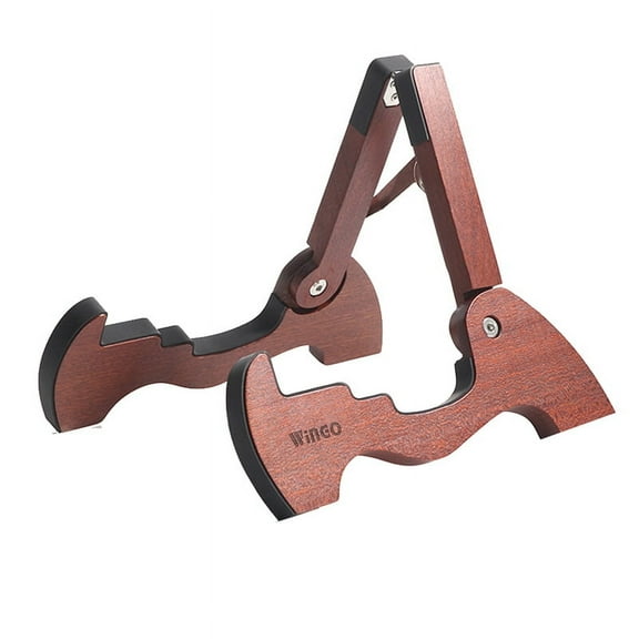 Portable Wooden Holder Stand Foldable Stand for Folk Classical Acoustic Guitar Portable String Instrument Stand,1 x Guitar stand,Dark Wood