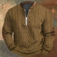 thumbnail image 2 of XAOWF Men'S Casual Quarter-Zip Sweatshirt Soilid Color Round Neck Long Sleeve 3D Printed Knit-Like Stylish Pullover Everyday Wear 2025 Autumn Comfort Breathable Tops, 2 of 3