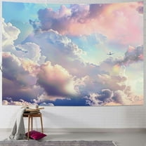 Shiartex Pink Cloud Tapestry Colorful Abstract Clouds Natural Landscape Tapestries Wall Hanging for Bedroom Living Room Teen Dorm Indie Decor Poster Blanket 60x50inch