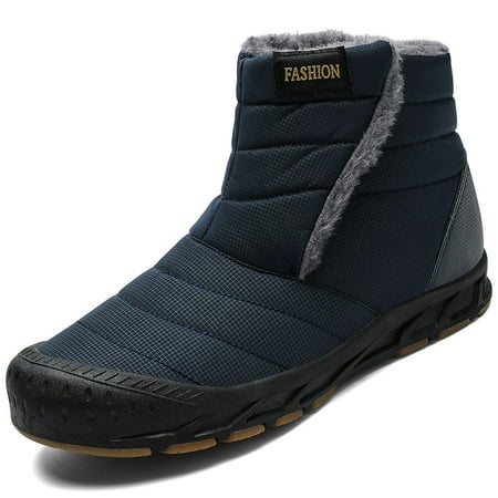 

XBMego Men Women Snow Boots Comfortable Faux Fur Full Lined Black