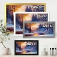 thumbnail image 4 of Designart 'Dark Blue Silhouettes of Trees With Winding River' Lake House Framed Art Print, 4 of 4
