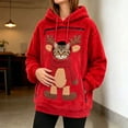 thumbnail image 3 of LYXSSBYX Women's Cute Reindeer Fleece Hoodie with Pet Pouch Christmas Cat Dog Carrier Sherpa Pullover Sweatshirt, 3 of 5
